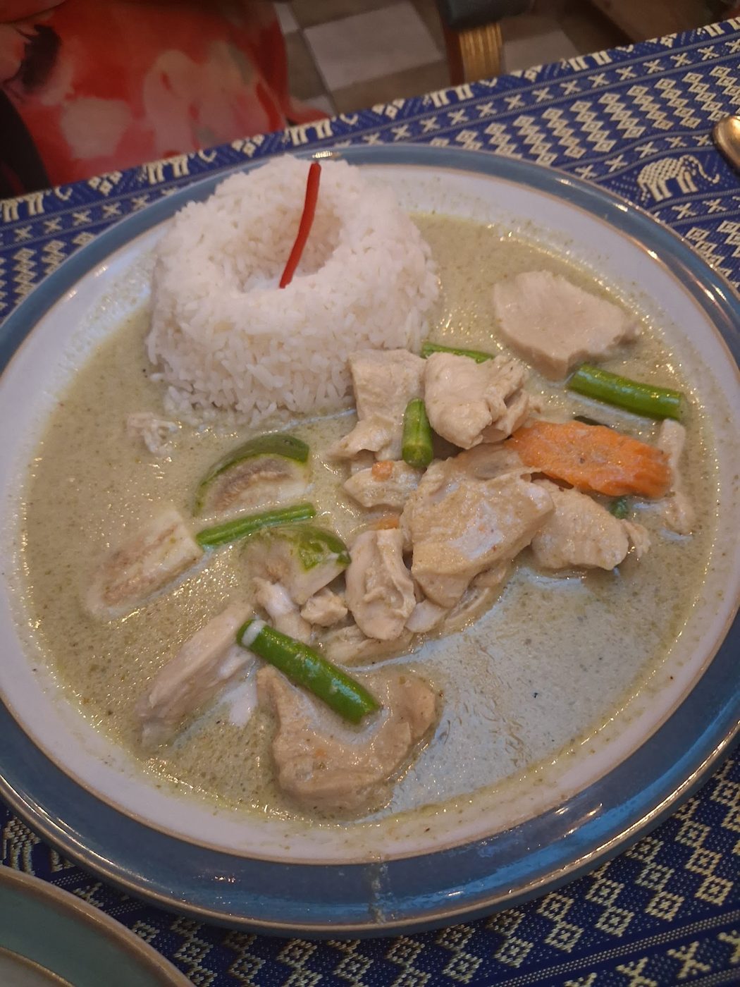 Green curry with rice